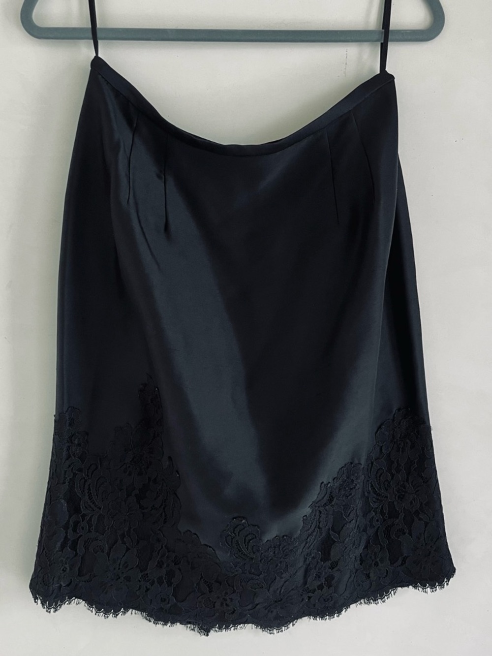 Black Silk and Lace Skirt